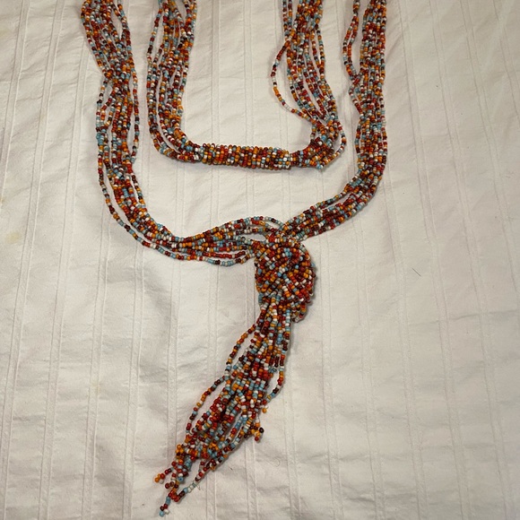 Beaded multicolor long knotted necklace - Picture 5 of 6